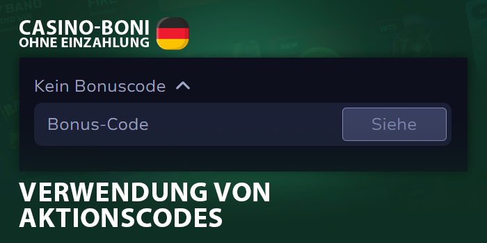 Geben Sie den Aktionscode im Online-Casino ein