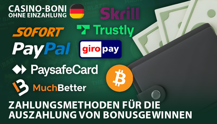 Auszahlungsmethoden in deutschen Online-Casinos